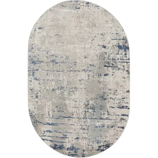 Gray and Ivory Abstract Power Loom Area Rug Photo 2