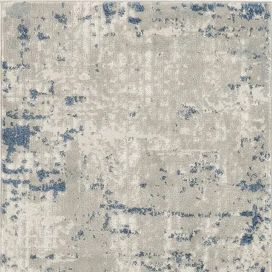 Gray and Ivory Abstract Power Loom Area Rug Photo 7