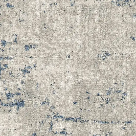 Gray and Ivory Abstract Power Loom Area Rug Photo 6