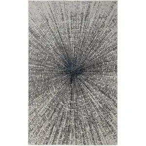 Photo of Gray and Ivory Abstract Power Loom Area Rug