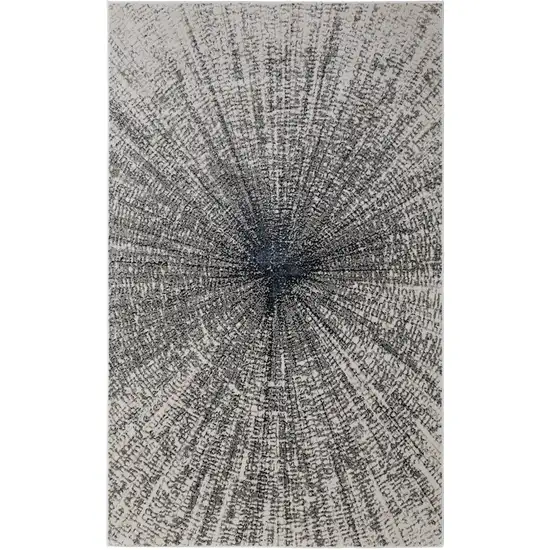 Gray and Ivory Abstract Power Loom Area Rug Photo 2