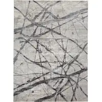 Photo of Gray and Ivory Abstract Power Loom Area Rug