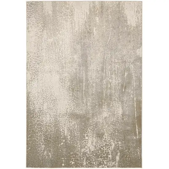 Gray and Ivory Abstract Power Loom Area Rug Photo 2