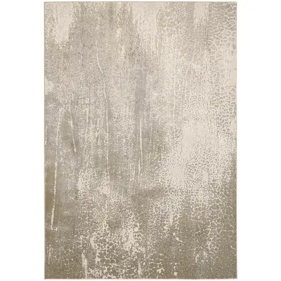 Gray and Ivory Abstract Power Loom Area Rug Photo 4