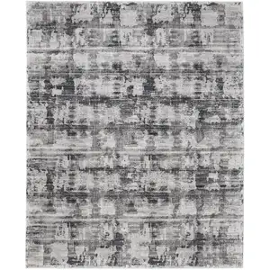 Photo of Gray and Ivory Abstract Power Loom Area Rug