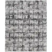 Photo of Gray and Ivory Abstract Power Loom Area Rug