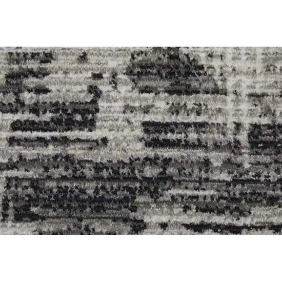 Gray and Ivory Abstract Power Loom Area Rug Photo 9