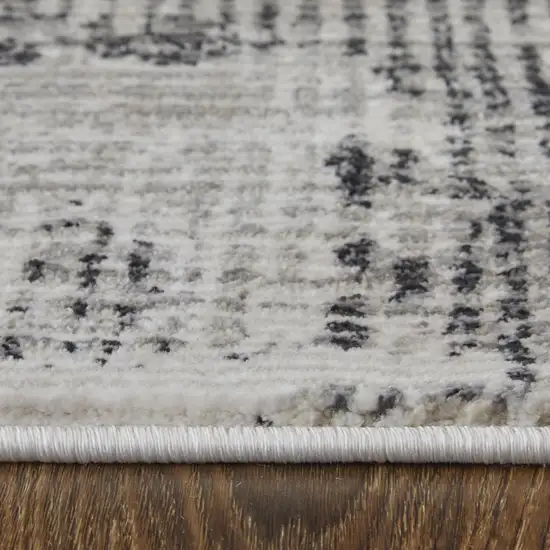 Gray and Ivory Abstract Power Loom Area Rug Photo 6