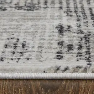 Photo of Gray and Ivory Abstract Power Loom Area Rug