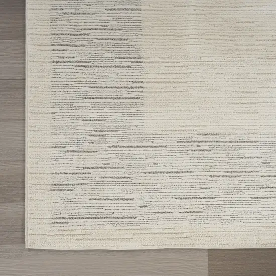 Gray and Ivory Abstract Power Loom Runner Rug Photo 6