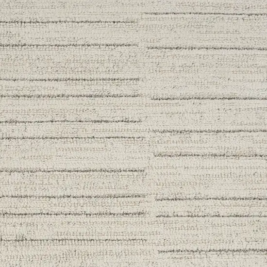 Gray and Ivory Abstract Power Loom Runner Rug Photo 7