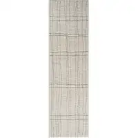 Photo of Gray and Ivory Abstract Power Loom Runner Rug