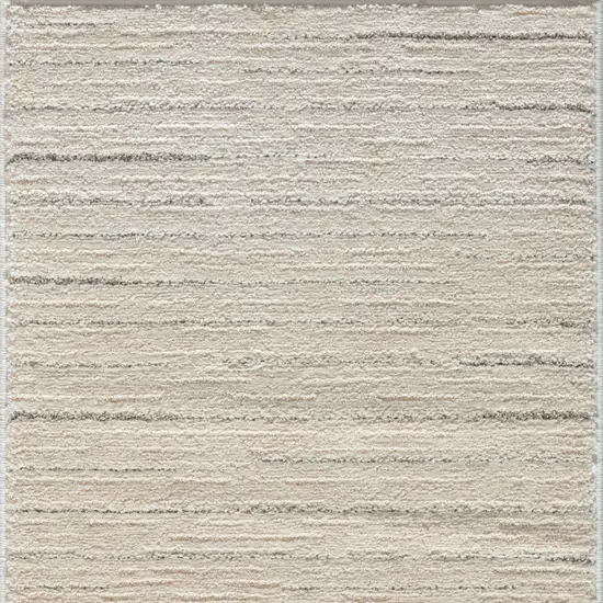 Gray and Ivory Abstract Power Loom Runner Rug Photo 6