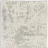 Photo of Gray and Ivory Abstract Power Loom Runner Rug