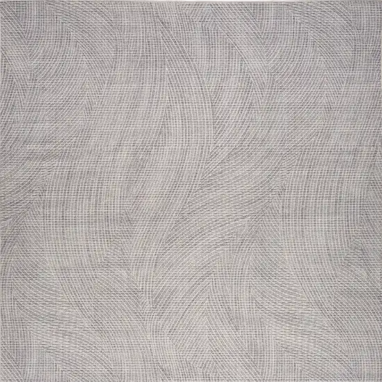 Gray and Ivory Abstract Power Loom Washable Non Skid Area Rug Photo 4