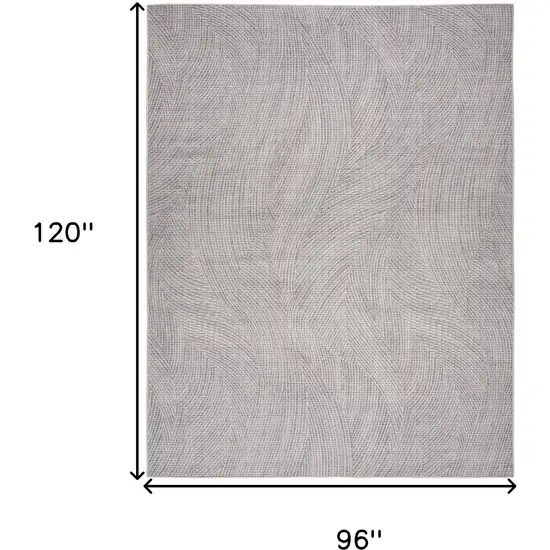 Gray and Ivory Abstract Power Loom Washable Non Skid Area Rug Photo 3