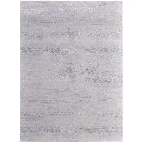 Gray and Ivory Abstract Power Loom Worn Faded Area Rug Photo 3