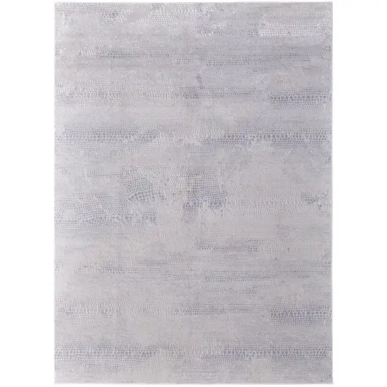 Gray and Ivory Abstract Power Loom Worn Faded Area Rug Photo 1