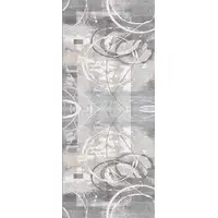 Photo of Gray and Ivory Abstract Shag Power Loom Area Rug