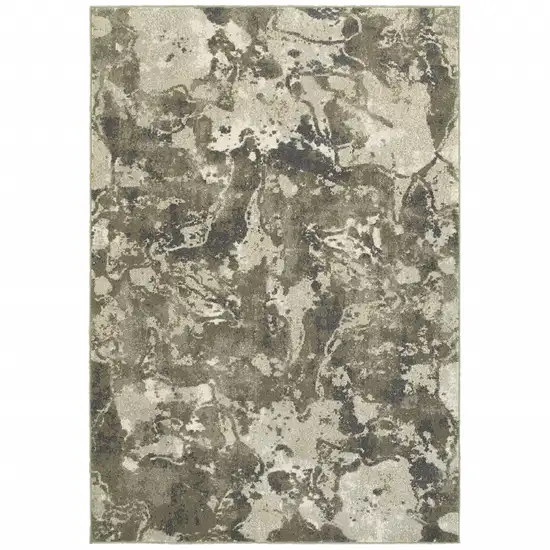 Gray and Ivory Abstract Spatter Area Rug Photo 1