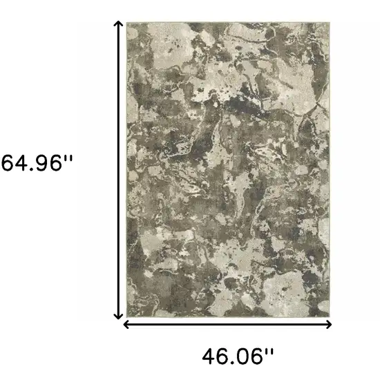 Gray And Ivory Abstract Spatter Area Rug Photo 3