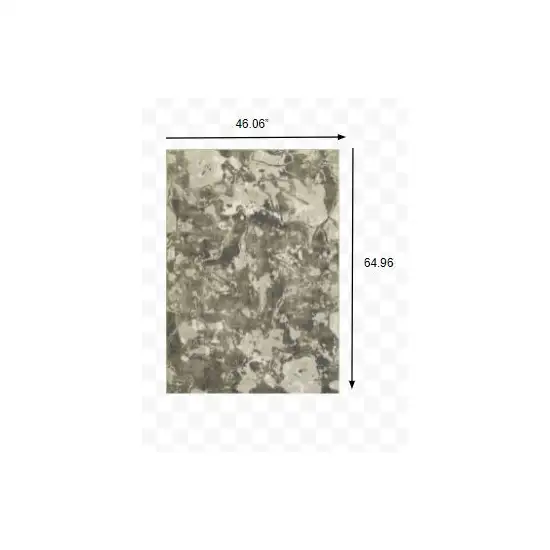 Gray And Ivory Abstract Spatter Area Rug Photo 9