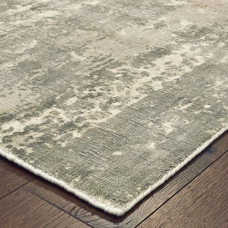 Gray and Ivory Abstract Splash Indoor Area Rug Photo 2