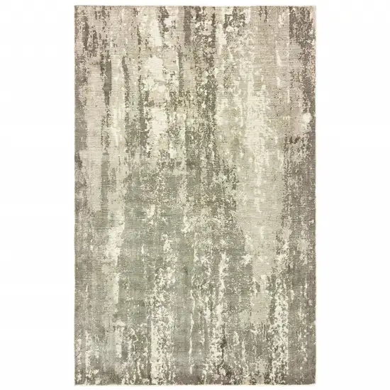 Gray and Ivory Abstract Splash Indoor Area Rug Photo 1