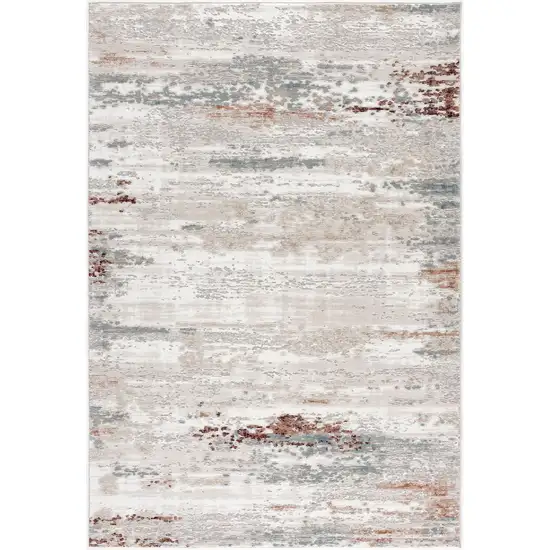 Gray and Ivory Abstract Stria Area Rug Photo 3