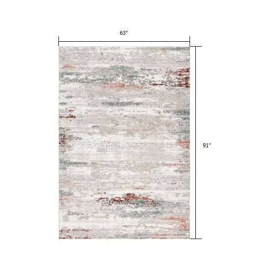 Gray and Ivory Abstract Stria Area Rug Photo 2