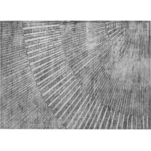 Photo of Gray and Ivory Abstract Washable Non Skid Indoor Outdoor Area Rug