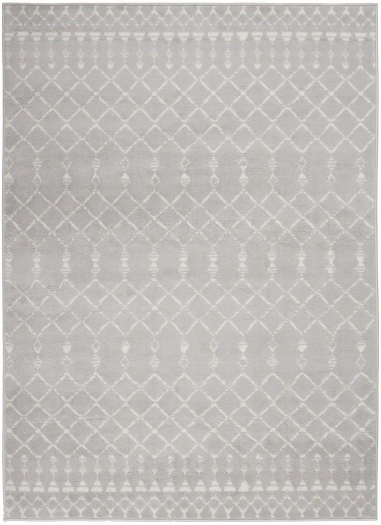 Gray and Ivory Berber Pattern Area Rug Photo 1