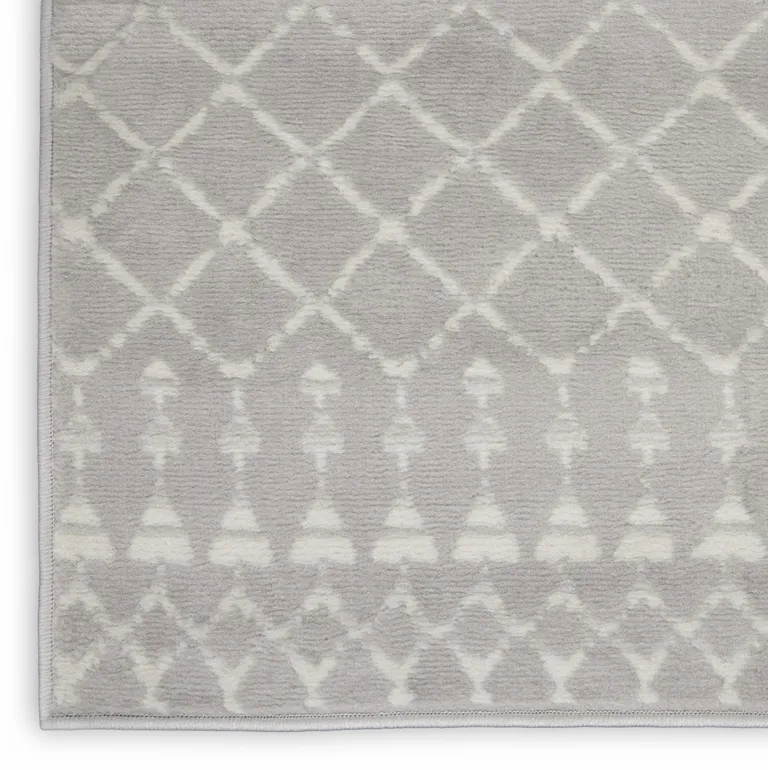 Gray and Ivory Berber Pattern Area Rug Photo 4
