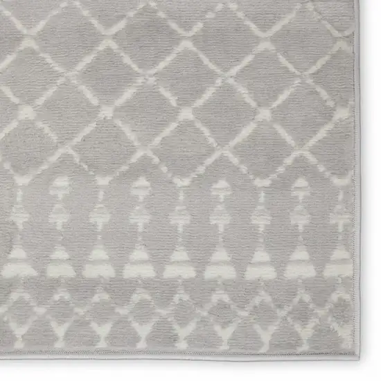 Gray and Ivory Berber Pattern Area Rug Photo 9