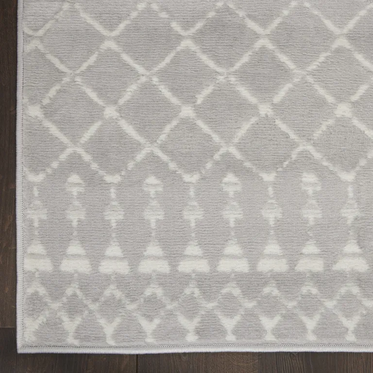 Gray and Ivory Berber Pattern Area Rug Photo 3