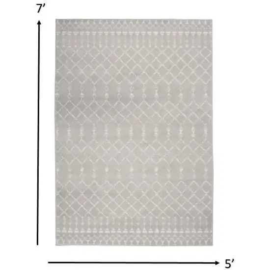Gray and Ivory Berber Pattern Area Rug Photo 6