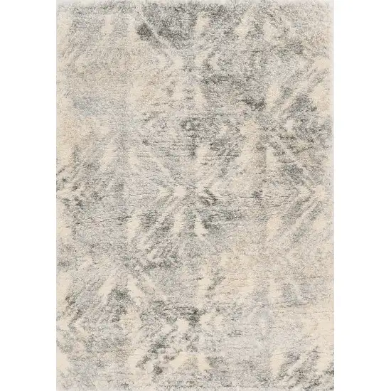 Gray and Ivory Damask Area Rug Photo 7