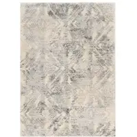 Photo of Gray and Ivory Damask Area Rug