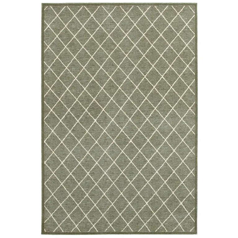 Gray and Ivory Diamond Indoor Area Rug Photo 1