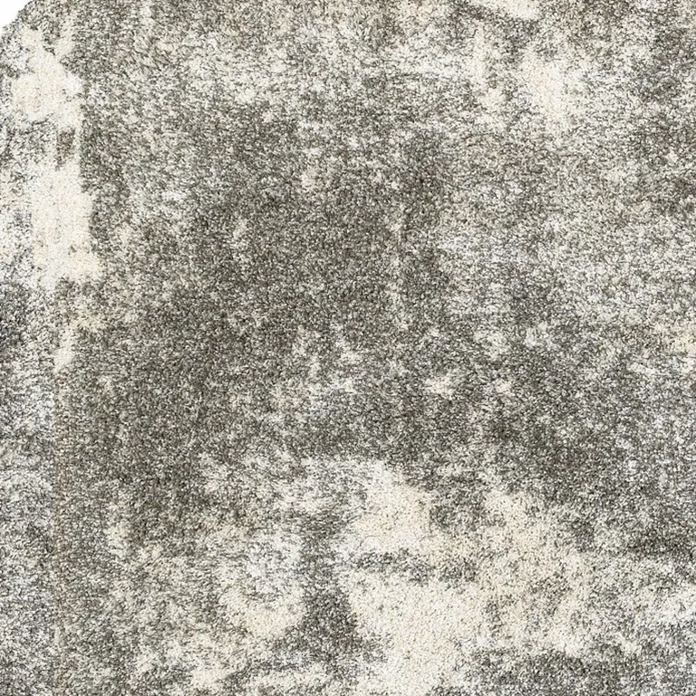 Gray and Ivory Distressed Abstract Area Rug Photo 2