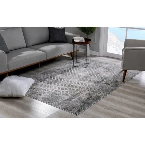 Gray and Ivory Distressed Area Rug Photo 1