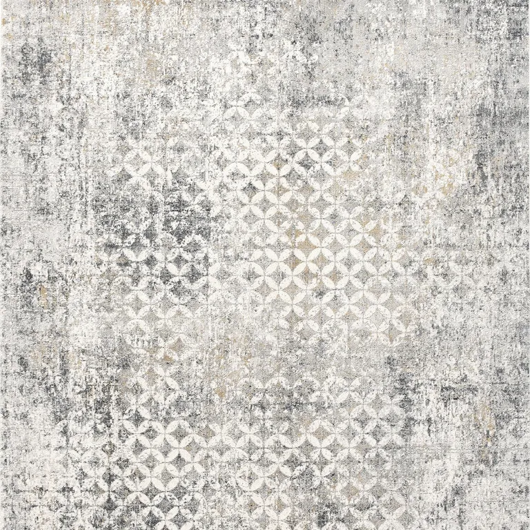 Gray and Ivory Distressed Area Rug Photo 2