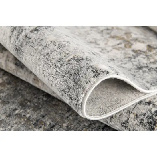 Gray and Ivory Distressed Area Rug Photo 8