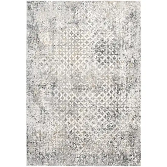 Gray and Ivory Distressed Area Rug Photo 1