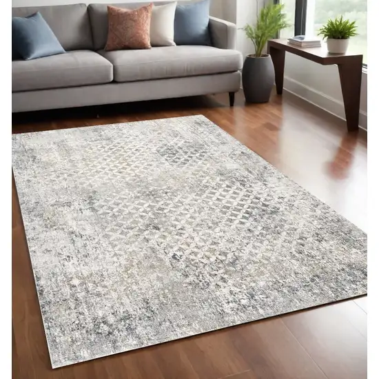 Gray Abstract Dhurrie Area Rug Photo 1