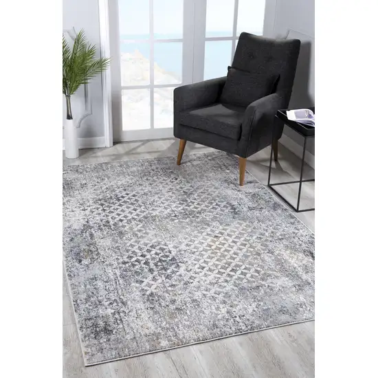 Gray and Ivory Distressed Area Rug Photo 4