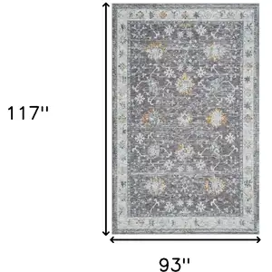 Photo of Gray and Ivory Floral Area Rug