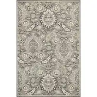 Photo of Gray and Ivory Floral Area Rug