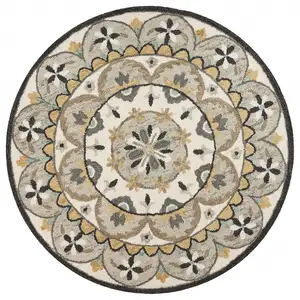 Photo of Gray and Ivory Floral Bloom Area Rug