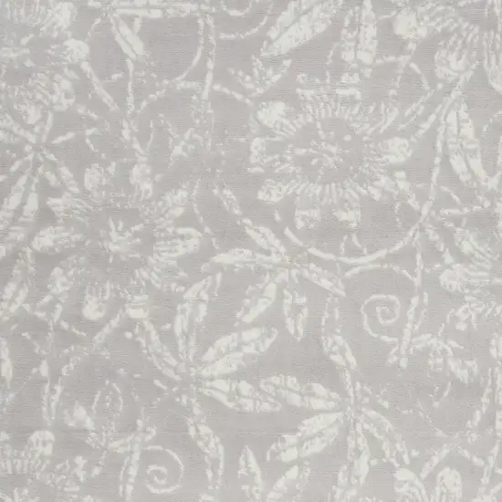 Gray and Ivory Floral Distressed Area Rug Photo 5